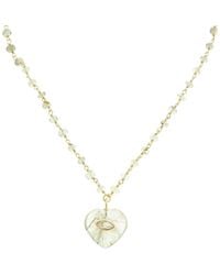 Rachel Reinhardt Jewelry - Vermeil Prehnite & Clear Quartz Pendant Necklace - Lyst