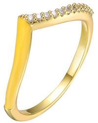 Rachel Glauber - 14k Plated Cz Ring - Lyst
