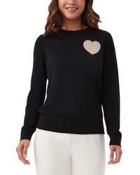 Trina Turk - Heart Crewneck Wool Sweater - Lyst