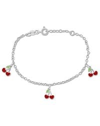 Italian Silver - Cherry Charm Bracelet - Lyst