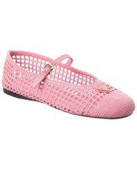 Prada - Logo Cotton Crochet Ballerina Flat - Lyst