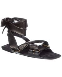 KHAITE - Boden Tied Leather Flat Sandal - Lyst
