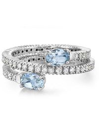 Forever Creations USA Inc. - Forever Creations 14K 2.40 Ct. Tw. Diamond & Aquamarine Flexible Wrap Ring - Lyst
