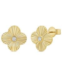 Sabrina Designs - 14K 0.07 Ct. Tw. Diamond Flutes Clover Stud Earrings - Lyst