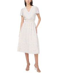 Vince Camuto - V Neck Flutter Sleeve Midi - Lyst