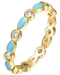 Rachel Glauber - 14k Plated Cz Stackable Ring - Lyst