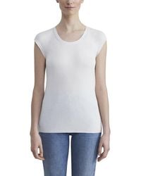 Lafayette 148 New York - Ribbed Wide Crewneck Silk-Blend Pullover - Lyst