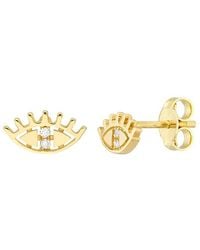 HAWLEY ST - 14K 0.03 Ct. Tw. Diamond Evil Eye Earrings - Lyst