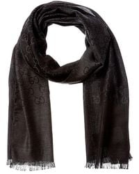 Gucci - Logo Jacquard Wool & Silk-blend Scarf - Lyst