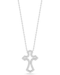 Glaze Jewelry - Cz Open Cross Necklace - Lyst