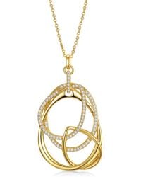 Rachel Glauber - 14K Plated Cz Love Knot Pendant Necklace - Lyst