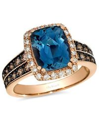 Le Vian - Deep Sea Topaz 14K Rose 3.53 Ct. Tw. Diamond & London Topaz Ring - Lyst