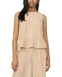 Vince Camuto - Solid Ruffle Peplum Top - Lyst