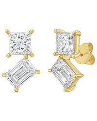 Diana M. Jewels - 14K 12.00 Ct. Tw. Lab-Grown Diamond Two-Stone Earrings - Lyst