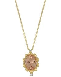 Bony Levy - 18K 2.43 Ct. Tw. Diamond & Morganite Necklace - Lyst