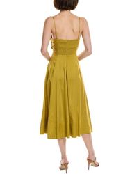 Astr Hadleigh Scallop Detail Cotton Blend Midi Dress in Blue | Lyst