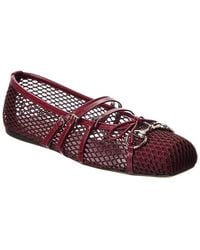 Gucci - Horsebit Mesh & Leather Ballet Flat - Lyst