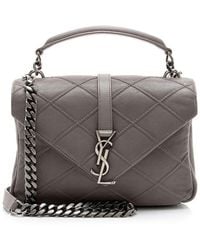 Saint Laurent - Diamond Quilted Leather Monogram College Medium Shoulder Bag (Authentic Pre-Loved) - Lyst