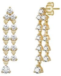 Rachel Glauber - 14K Plated Cz Drop Earrings - Lyst