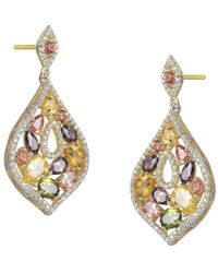 Genevive Jewelry - 14K Diamond Cz Dangle Earrings - Lyst