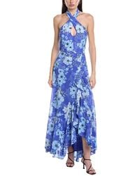Maison Tara - Printed Chiffon Crepe Maxi Dress - Lyst