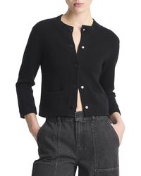 Vince - Shrunken Snap Wool-Blend Cardigan - Lyst