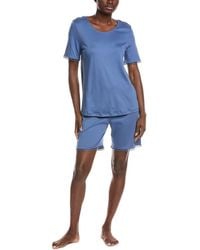 Hanro - 2pc Pajama Top & Short Set - Lyst