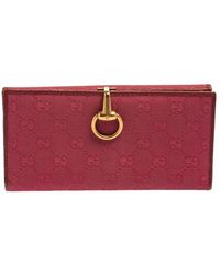 Gucci - Canvas & Leather Horsebit Clasp Continental Wallet (Authentic Pre- Owned) - Lyst