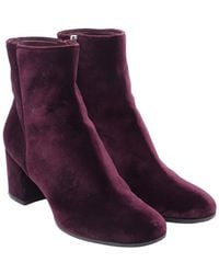 Gianvito Rossi - Velvet Margaux Block-heel Bootie (authentic Pre-loved) - Lyst