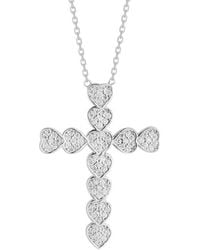 Glaze Jewelry - Silver Cz Cross Necklace - Lyst