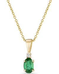 Le Vian - 14k Honey Goldtm 0.33 Ct. Tw. Diamond & Emerald Pendant Necklace - Lyst