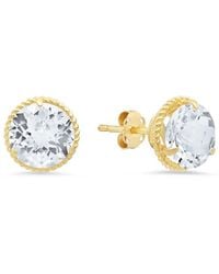 MaxColor - 14k 3.50 Ct. Tw. White Topaz Halo Studs - Lyst