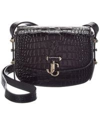 Jimmy Choo - Croc-Embossed Leather Crossbody - Lyst