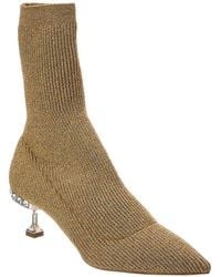 Miu Miu - Logo Leather Ankle Boot - Lyst