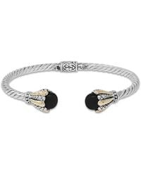 Samuel B. - 18k & Silver 4.68 Ct. Tw. Onyx Twisted Cable Bangle Bracelet - Lyst