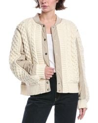 Rag & Bone - Manston Mixed Media Wool-Blend Bomber Jacket - Lyst
