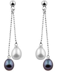 Splendid - Rhodium Over Silver 7-8mm Pearl Earrings - Lyst