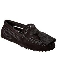 Tod's - Gommino Tassel Suede Loafer - Lyst
