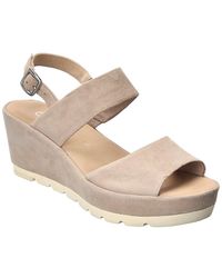 Gabor Shoes Suede Wedge Sandal - Grey