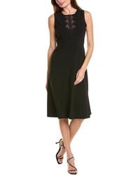 Tahari - Lace Applique Midi Dress - Lyst