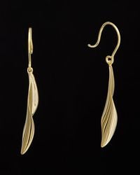 Italian Gold - 14k Twisted Leaf Drop Earrings - Lyst