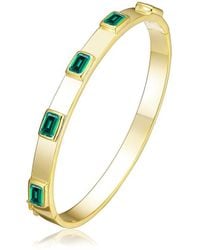Rachel Glauber - 14k Plated Cz Bangle Bracelet - Lyst