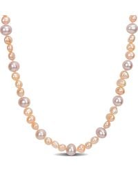 Rina Limor - Silver 7.5-8mm Pearl Necklace - Lyst