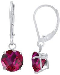 MaxColor - Silver 1.90 Ct. Tw. Lab-grown Ruby Dangle Earrings - Lyst