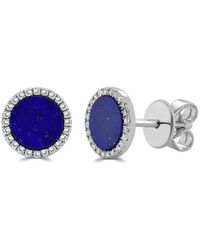Sabrina Designs - 14K 0.90 Ct. Tw. Diamond & Lapis Studs - Lyst