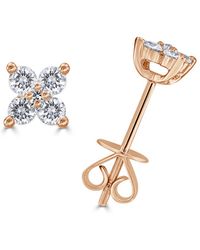 Sabrina Designs - 14k Rose Gold 0.32 Ct. Tw. Diamond Flower Studs - Lyst