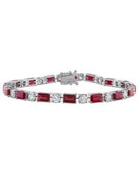 Lab Grown Gemstones - Created Forever 18K 10.08 Ct. Tw. Lab-Grown Diamond & Lab-Grown Ruby Tennis Bracelet - Lyst