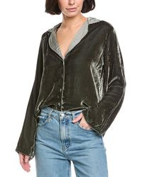 Velvet By Graham & Spencer - Brenna Velvet Silk-Blend Shirt - Lyst