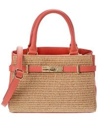 Persaman New York - Kate Straw & Leather Satchel - Lyst