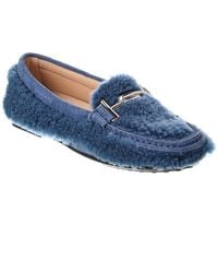 Tod's - Gomma Shearling & Suede Loafer - Lyst